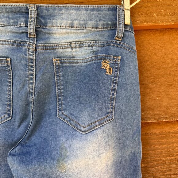 VIP Jeans Street Denim SD2-7455B Light Blue Distressed Low Rise Jeans Size 7/8 - Picture 8 of 10